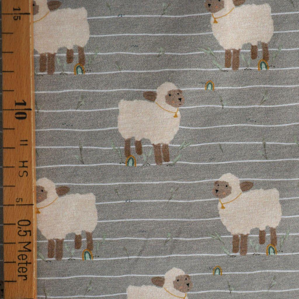 Baumwolljersey Schaf grau ecru – FVJ